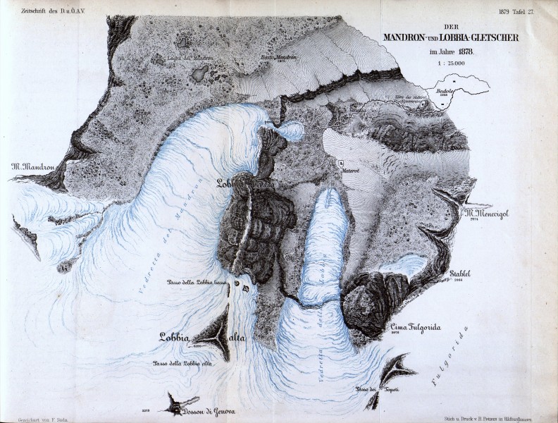 Der Mandron und Lobbia Gletscher 1878