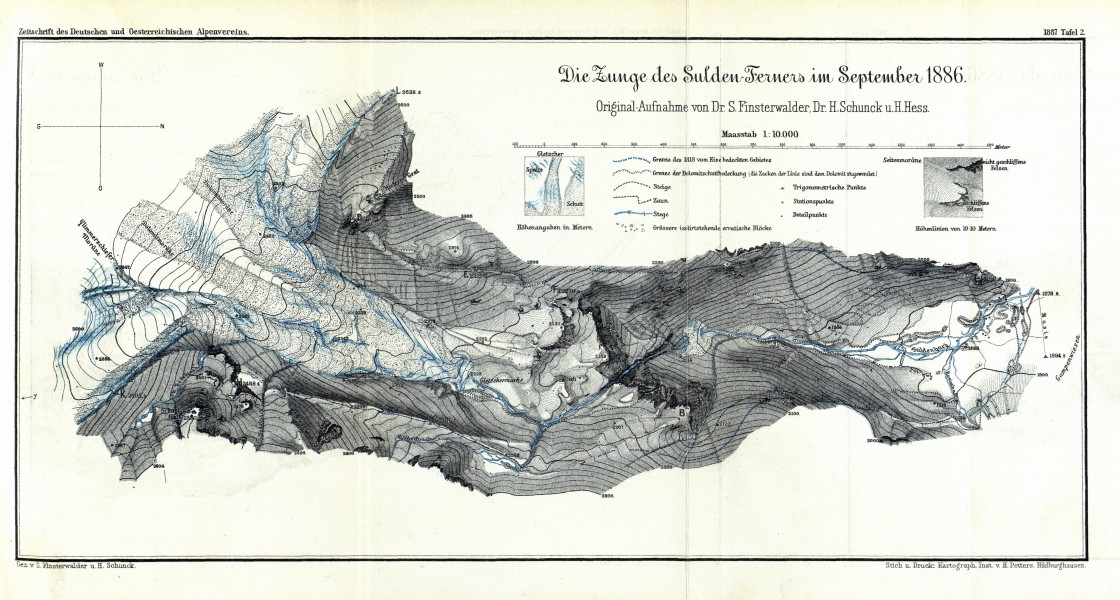 Die Zunge des Sulden-Ferners im September 1886