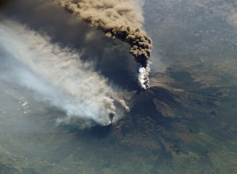 Etna eruption seen from the International Space Station