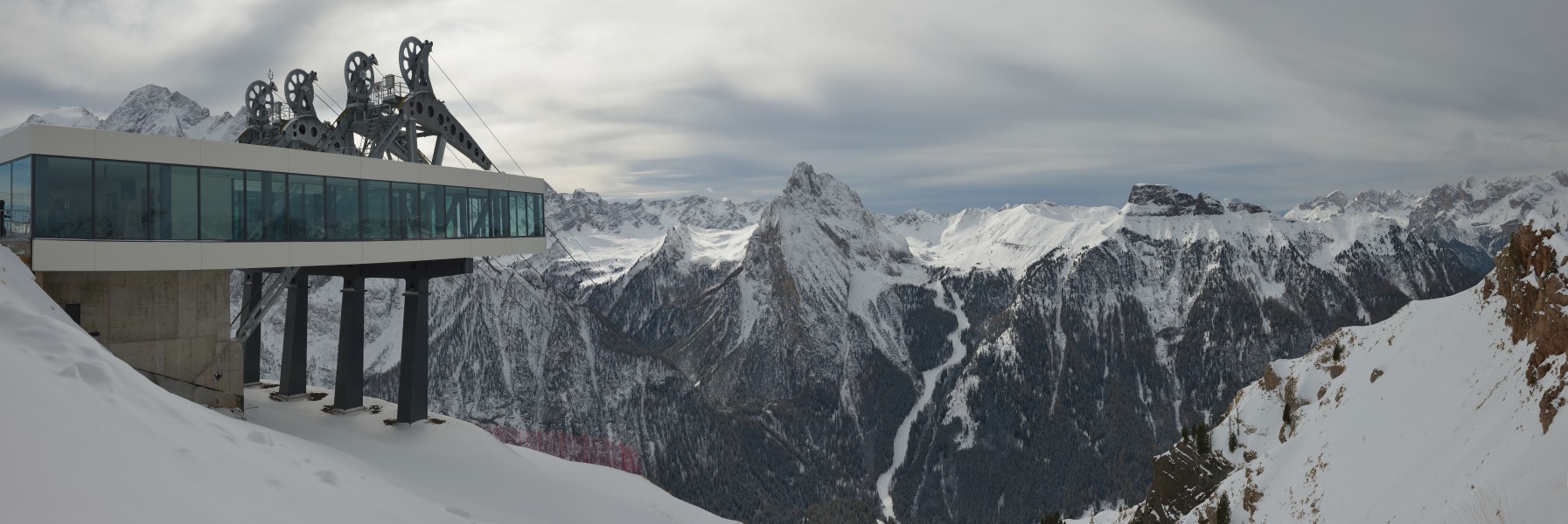 Funifer Doleda mountain top station on Col de Ross