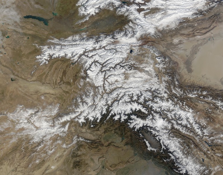 Hindu Kush satellite image