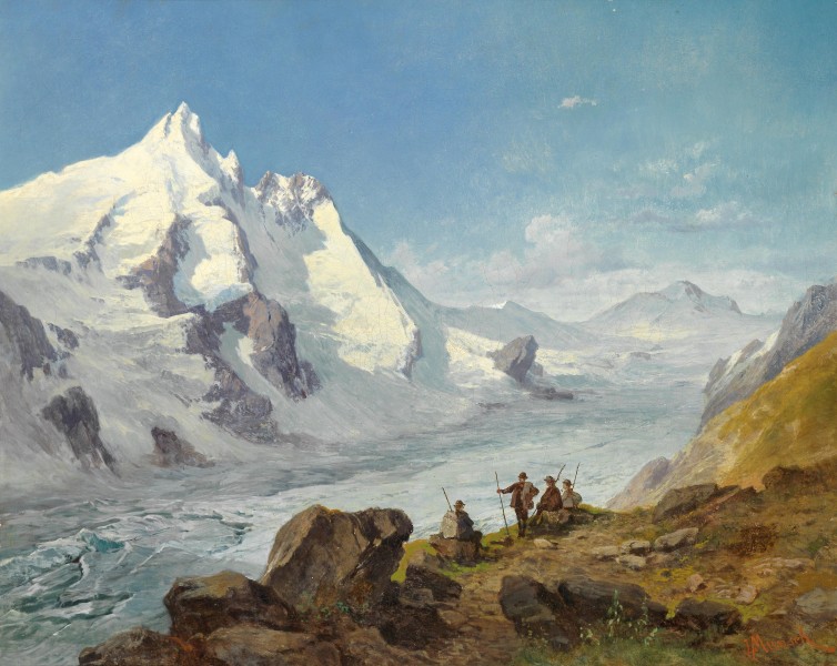 Leopold Munsch - Group of mountain climbers beside
