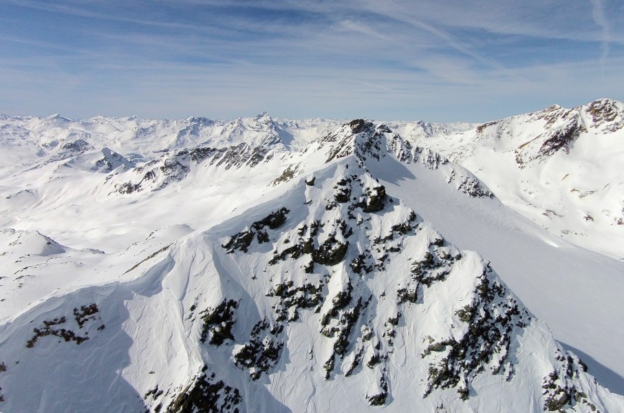 Piz Surgonda, aerial photography from E