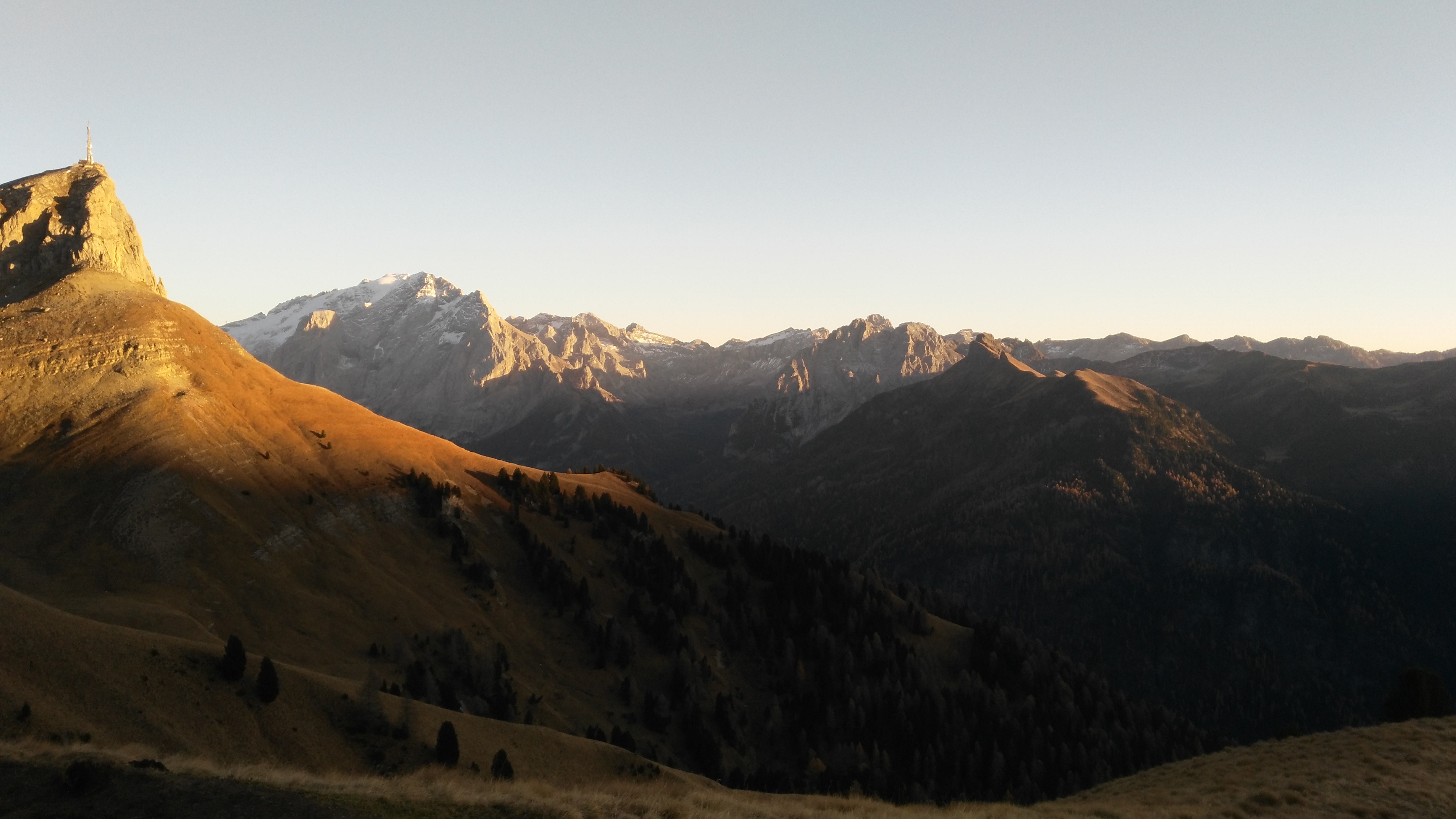 Sunset at Passo Sella - The Marmolada
