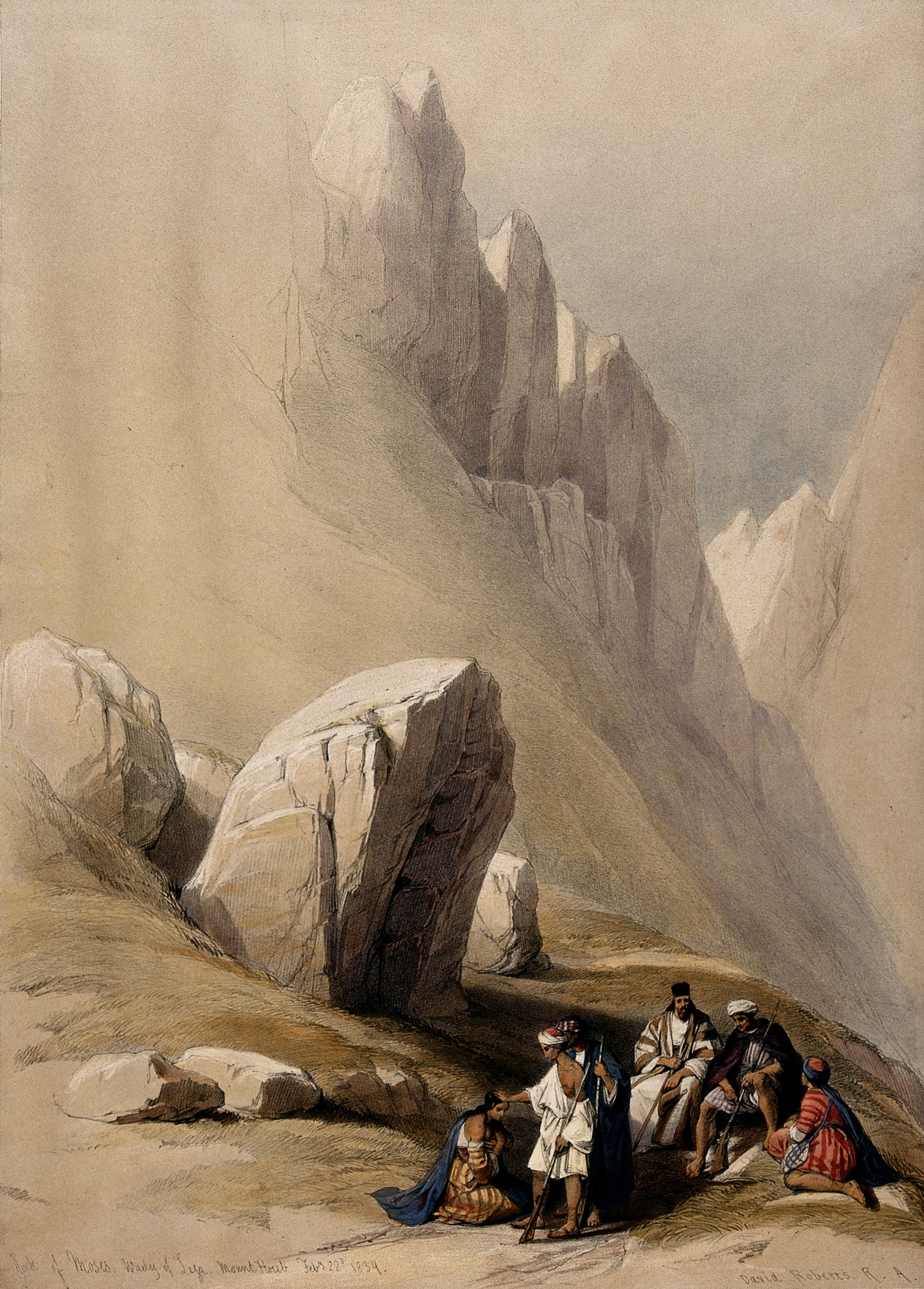 The Rock of Moses in Wady-El-Leja valley, west of Mount Sina Wellcome V0049444