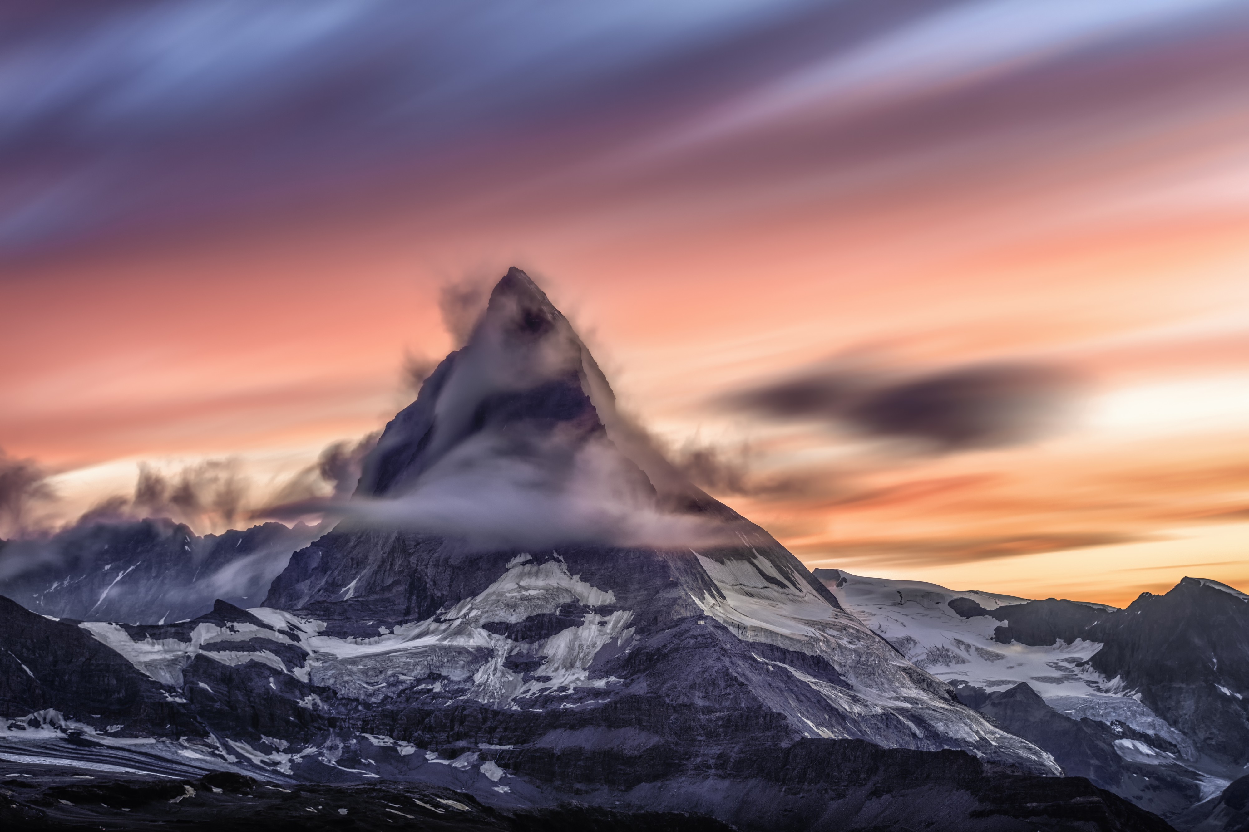 sunset over the Matterhorn