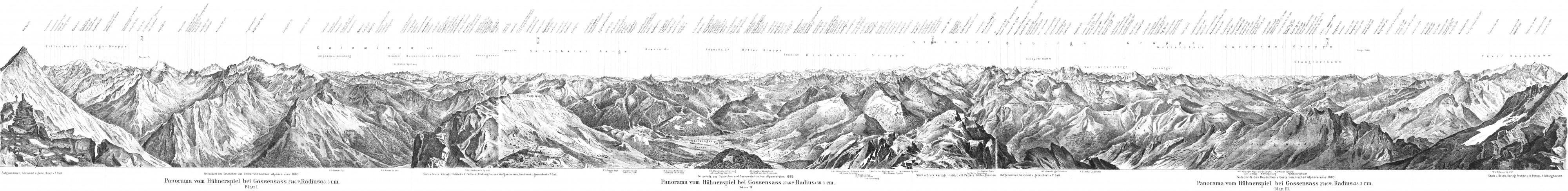 Panorama vom Hühnerspiel bei Gossensass