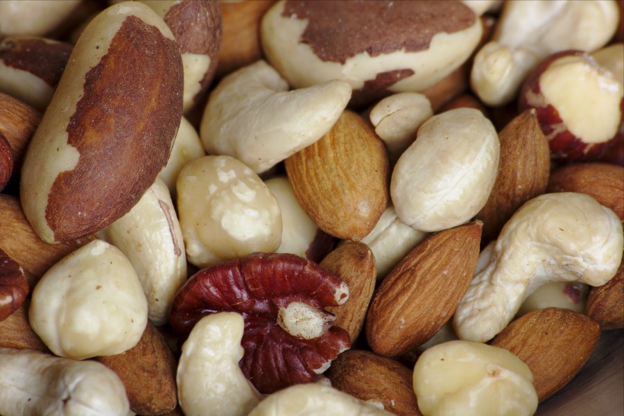 Fancy raw mixed nuts macro