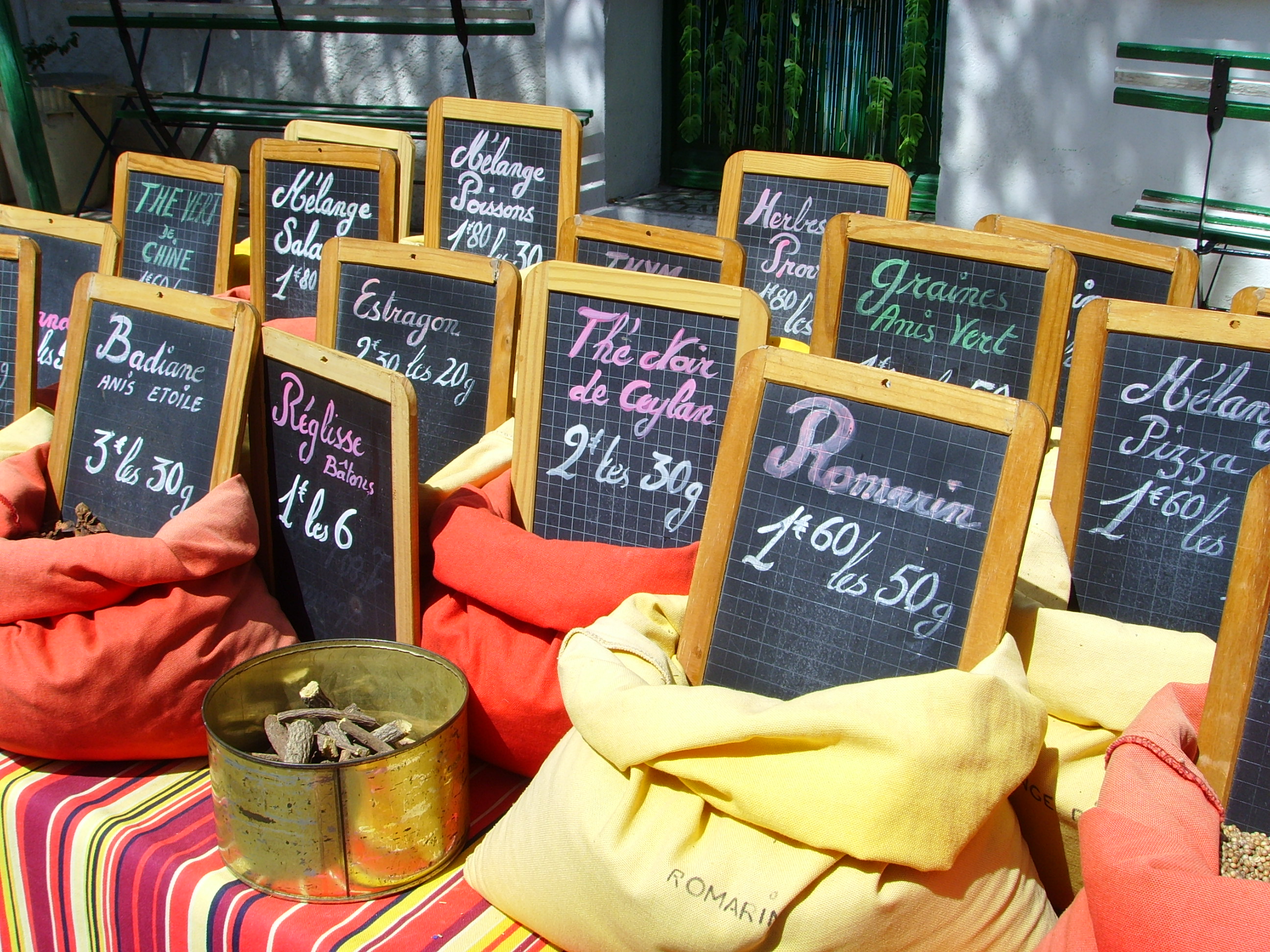Leucate Village (Aude), farmer's market, sweet herbs