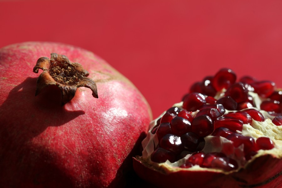 Pomegranate with an open pomegranate