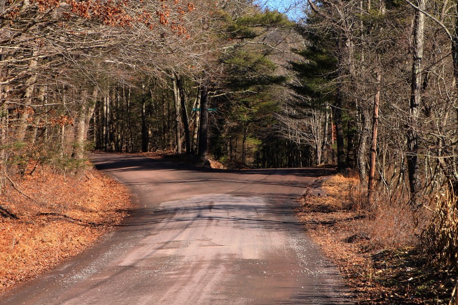 Two roads forking off in Luzerne County, Pennsylvania