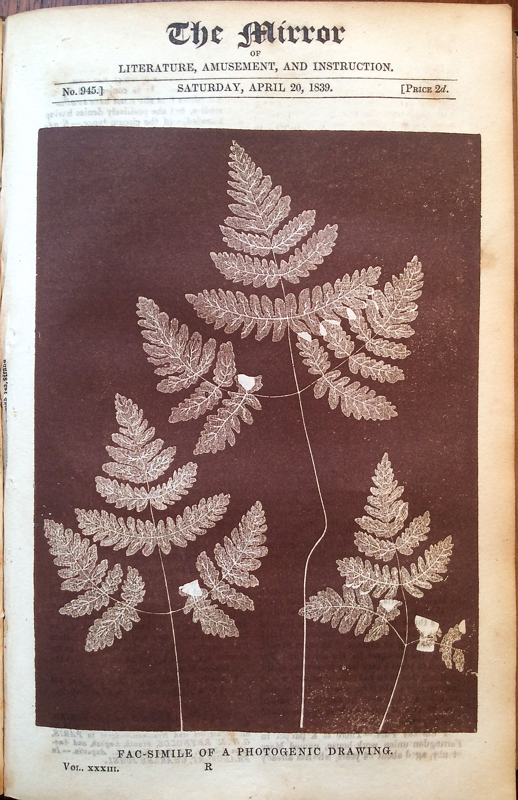 The first published image of a photograph