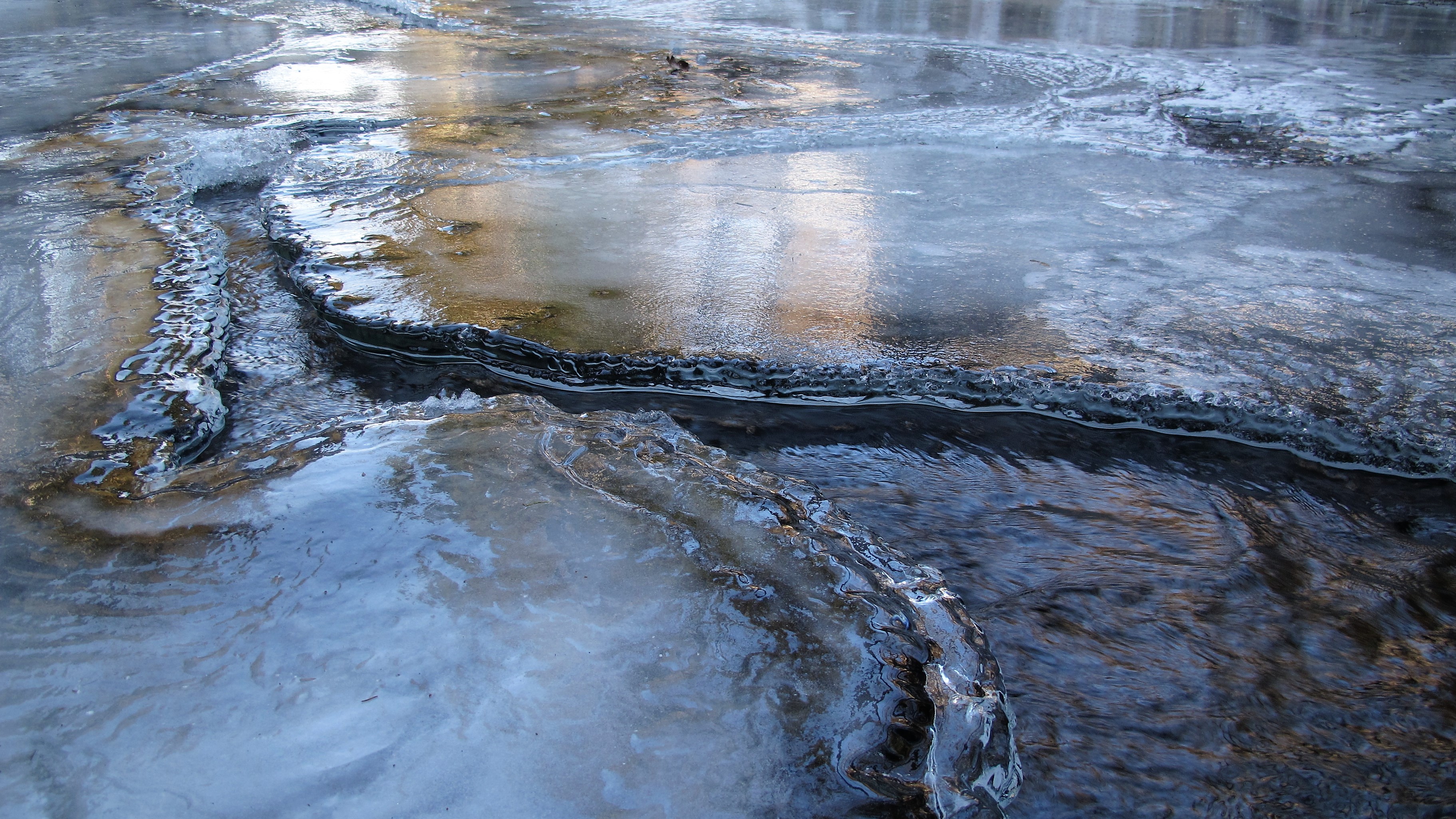 Ice formations at Zdobnice River, Czech Republic