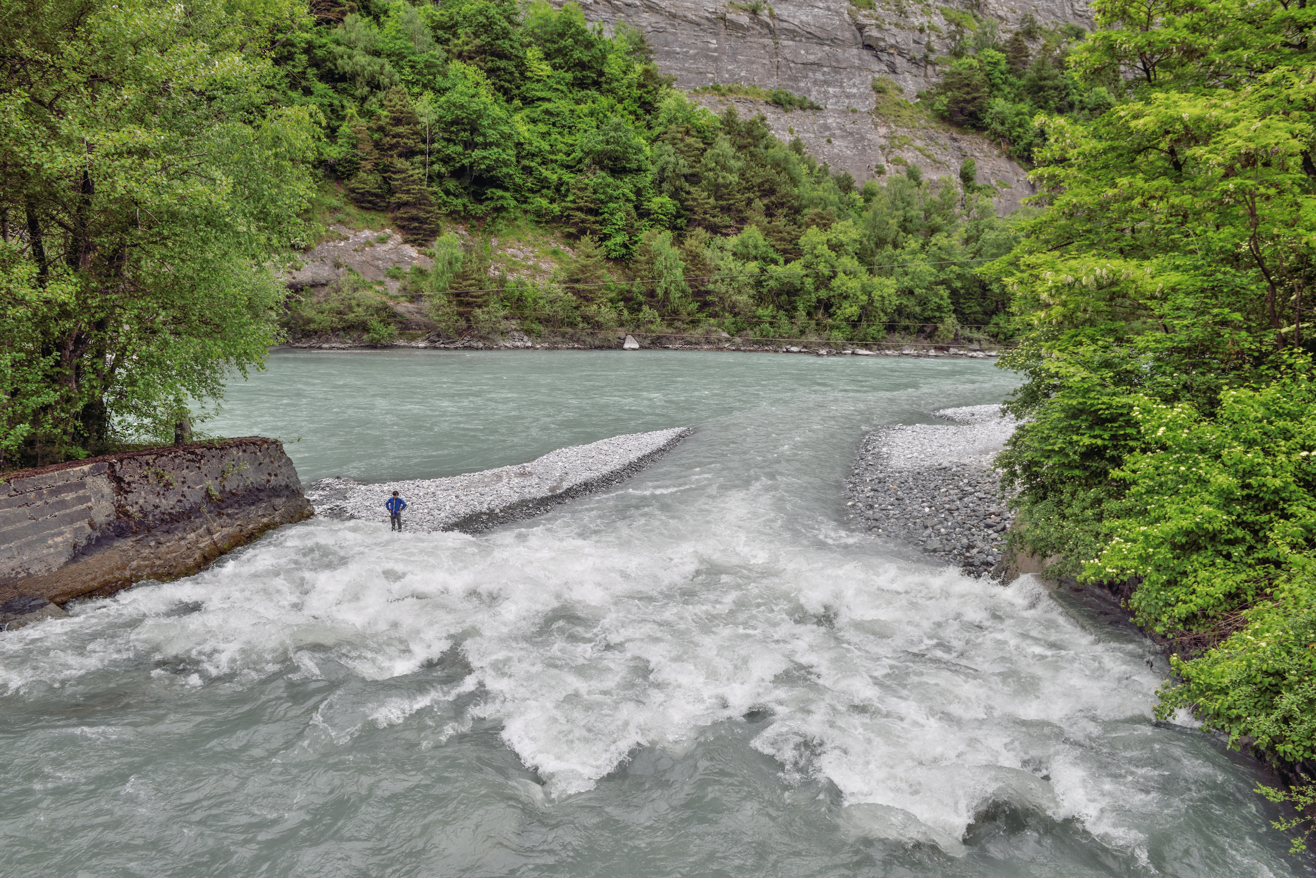 Mündung der Plessur in den Rhein 2015