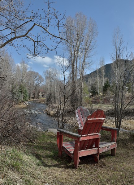 Aspen double chair Roaring Fork river