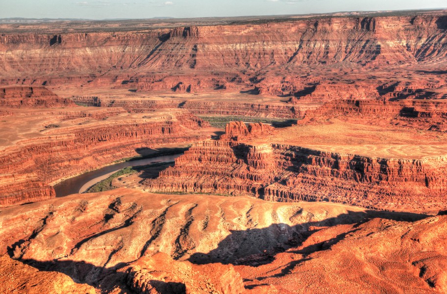 Overlook of Colorado River from above valley floor, Utah