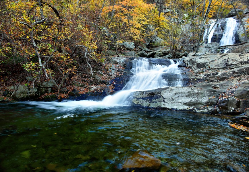 Two-autumn-waterfalls - Virginia - ForestWander