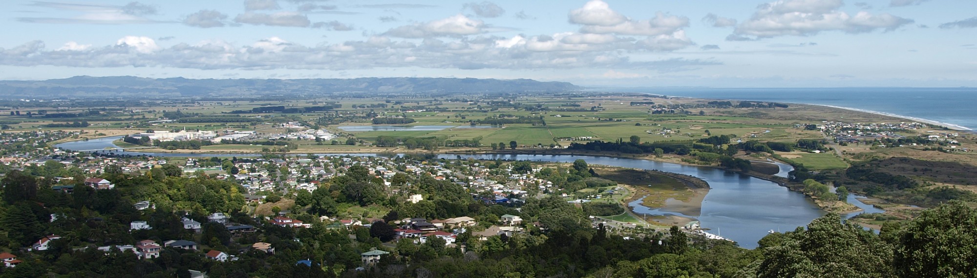 Whakatane with River and Hinterland