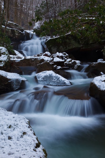 Winter-waterfall-rocks-ravine - West Virginia - ForestWander