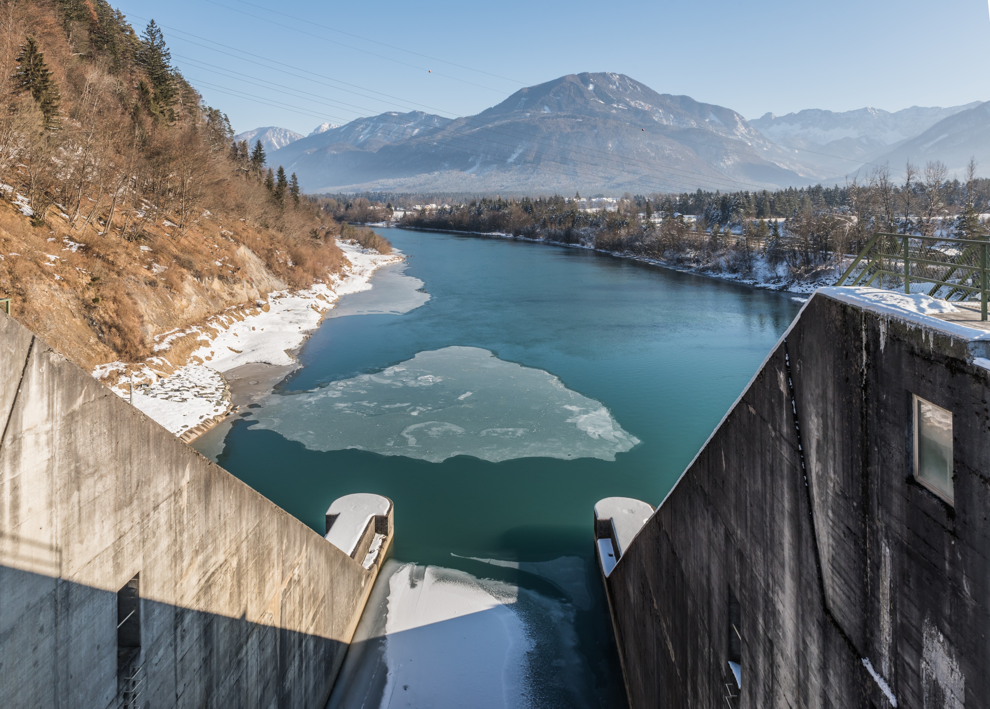 Ferlach Ressnig Drau hinter dem OEDK-Flusskraftwerk 28012017 6229