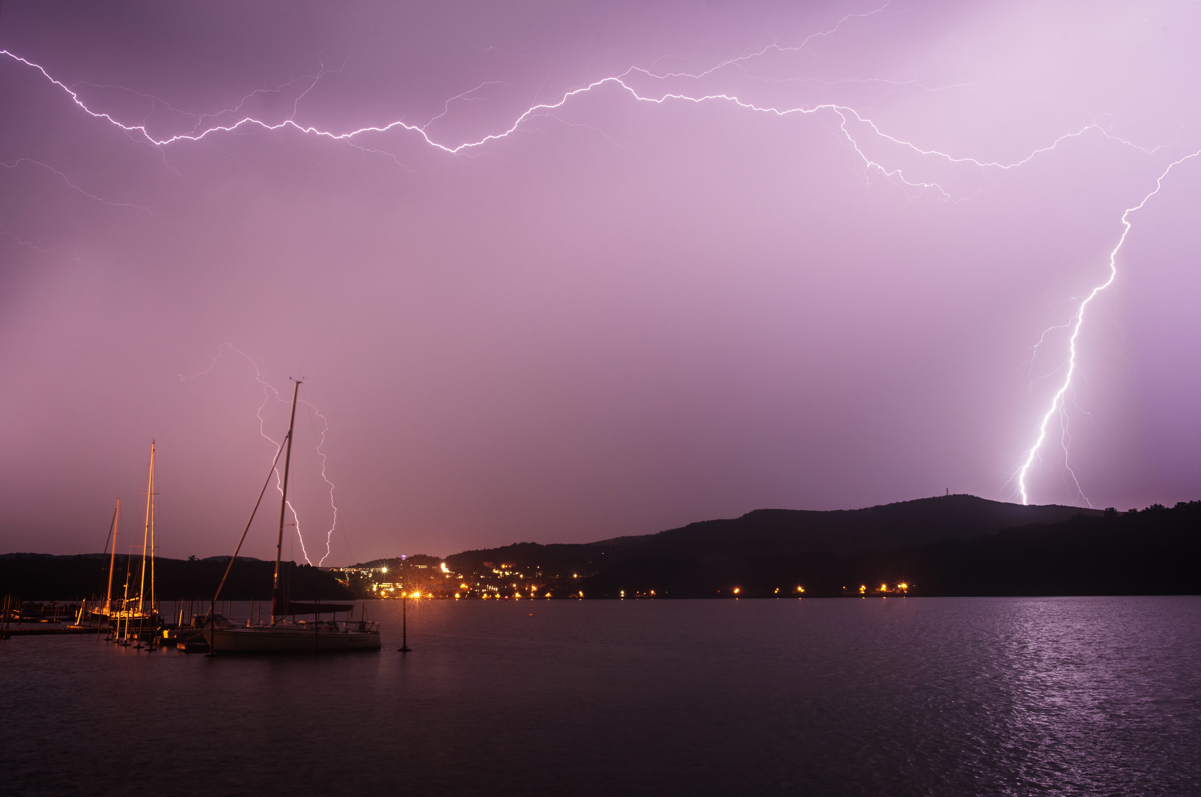 Lightning over Hudson River from Cold Spring