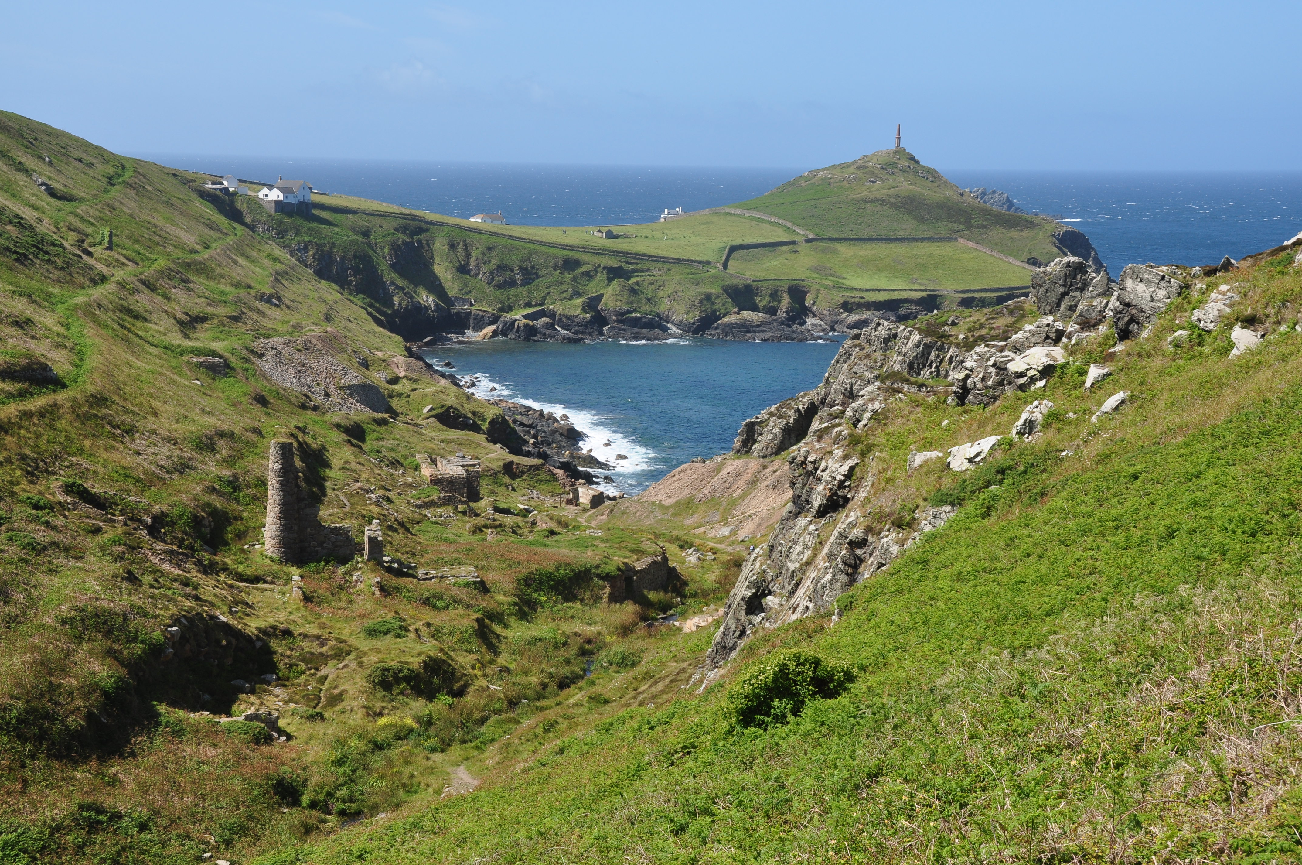Cape Cornwall and mines in Kenidjack valley (6999)