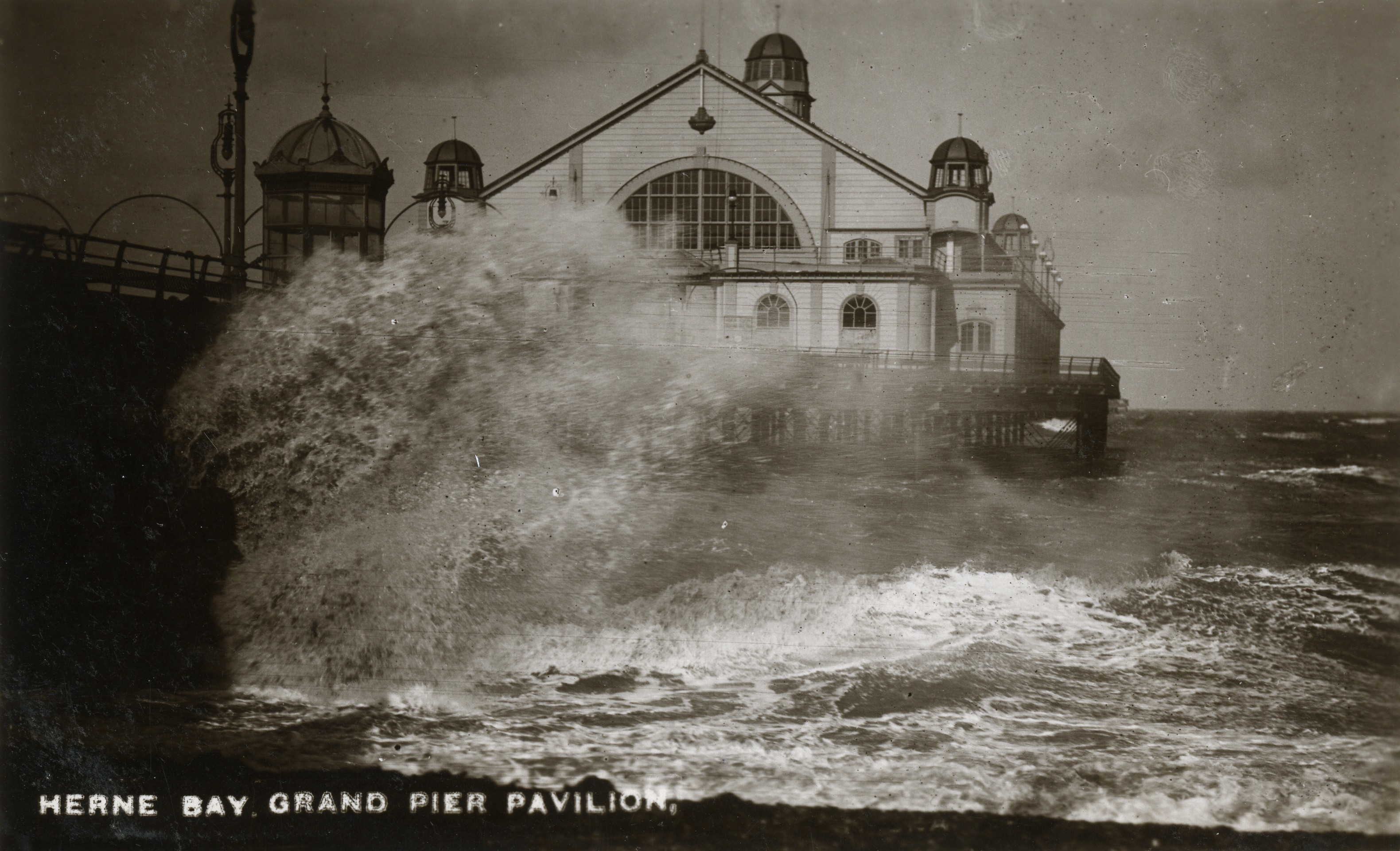 Fred C Palmer rough sea and pier Herne Bay