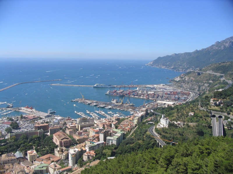 Port of Salerno-Castle view