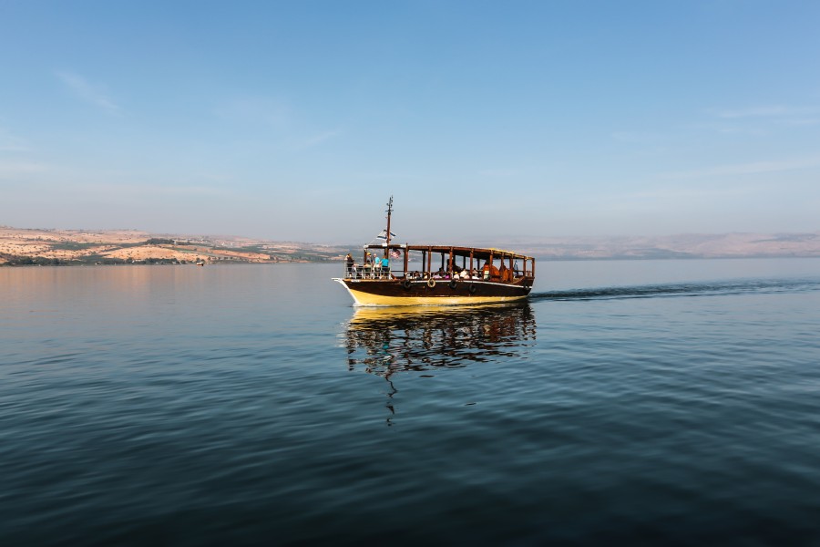 Sea of Galilee A tour boat at Galilee Sea (8293315571)
