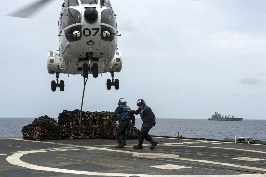 USS Philippine Sea conducts a replenishment-at-sea. (13468861975)