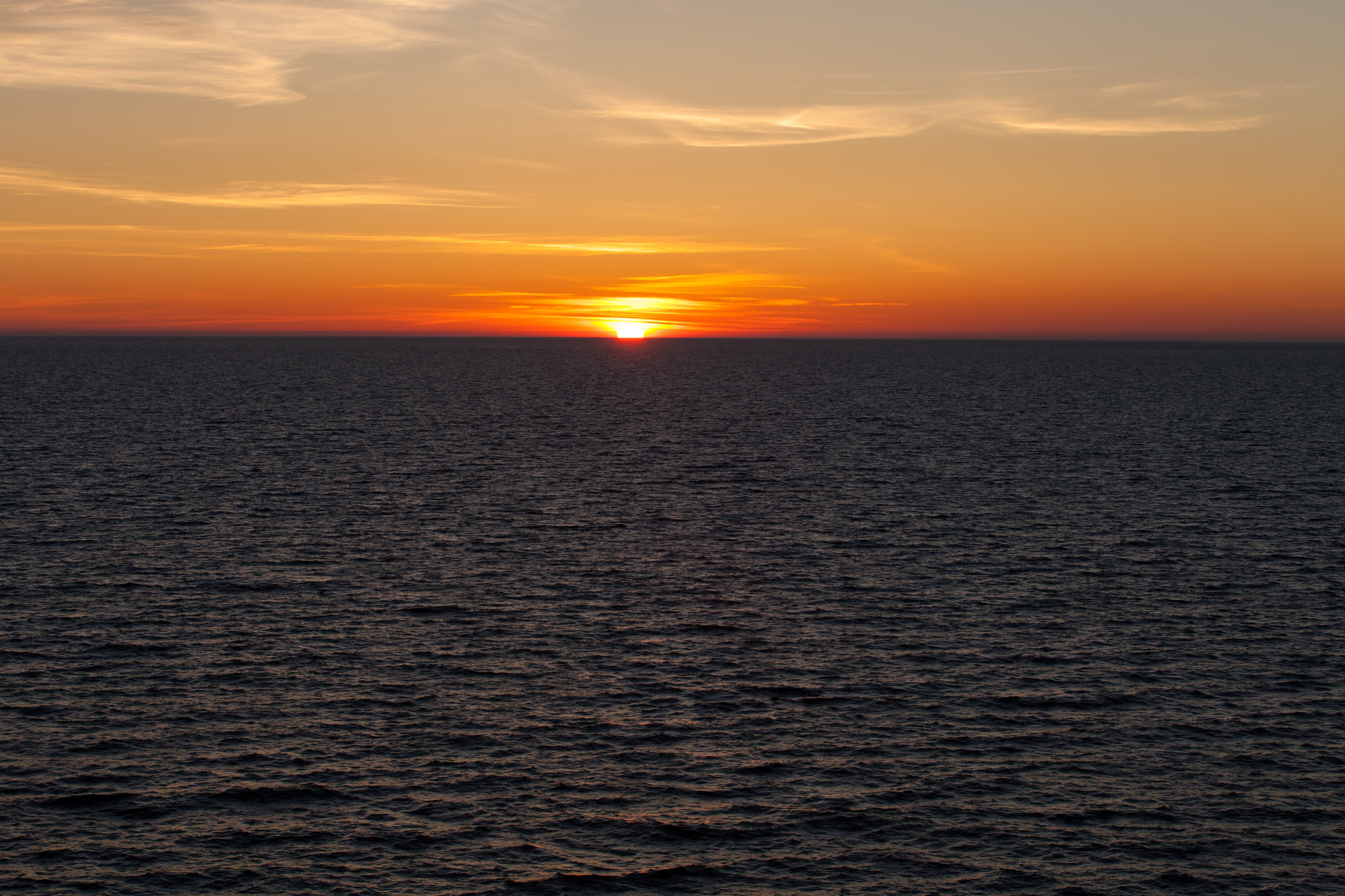 a sunset in the Baltic sea in June 2014