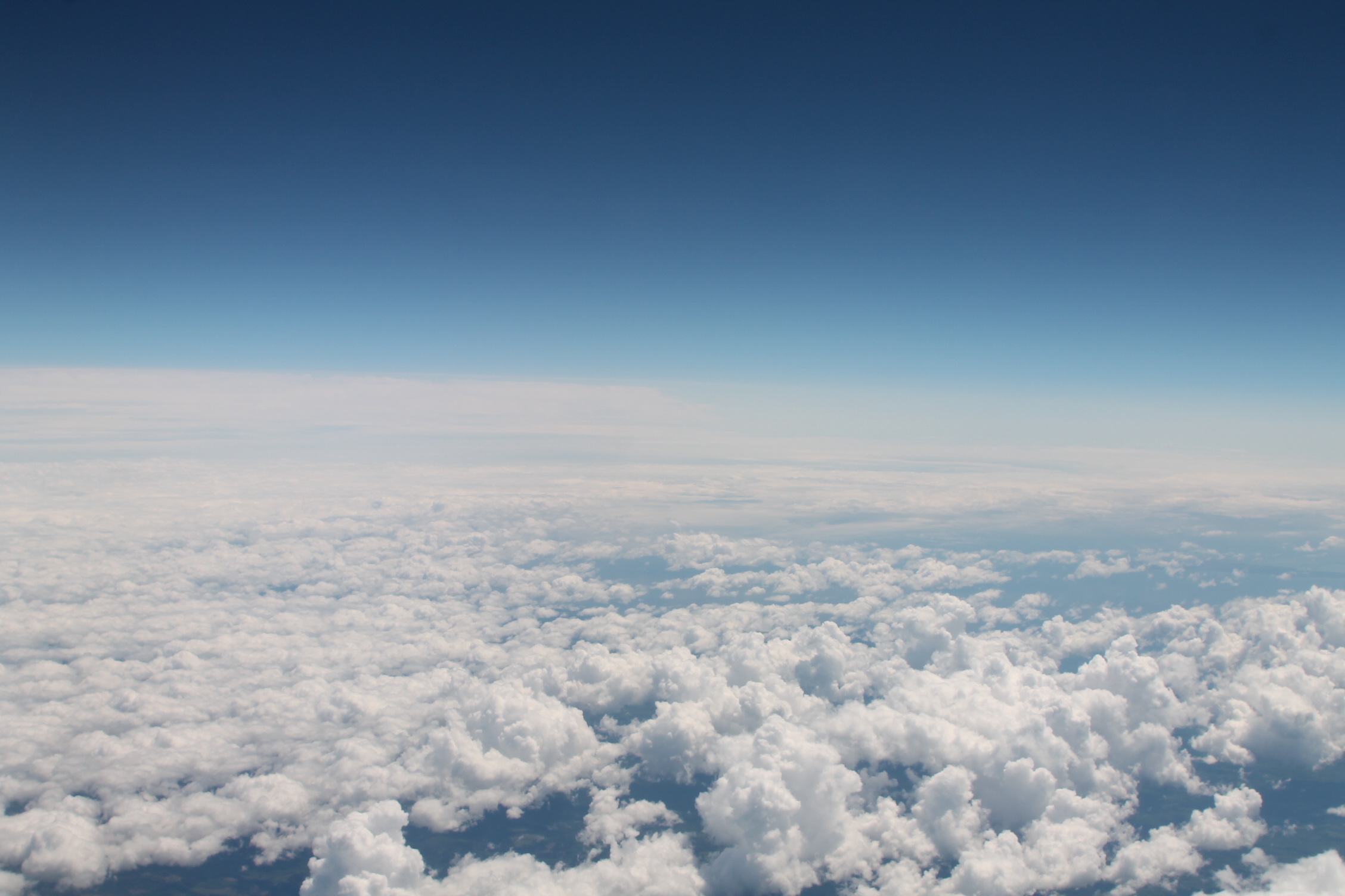 Cumulus clouds as seen from an airplane