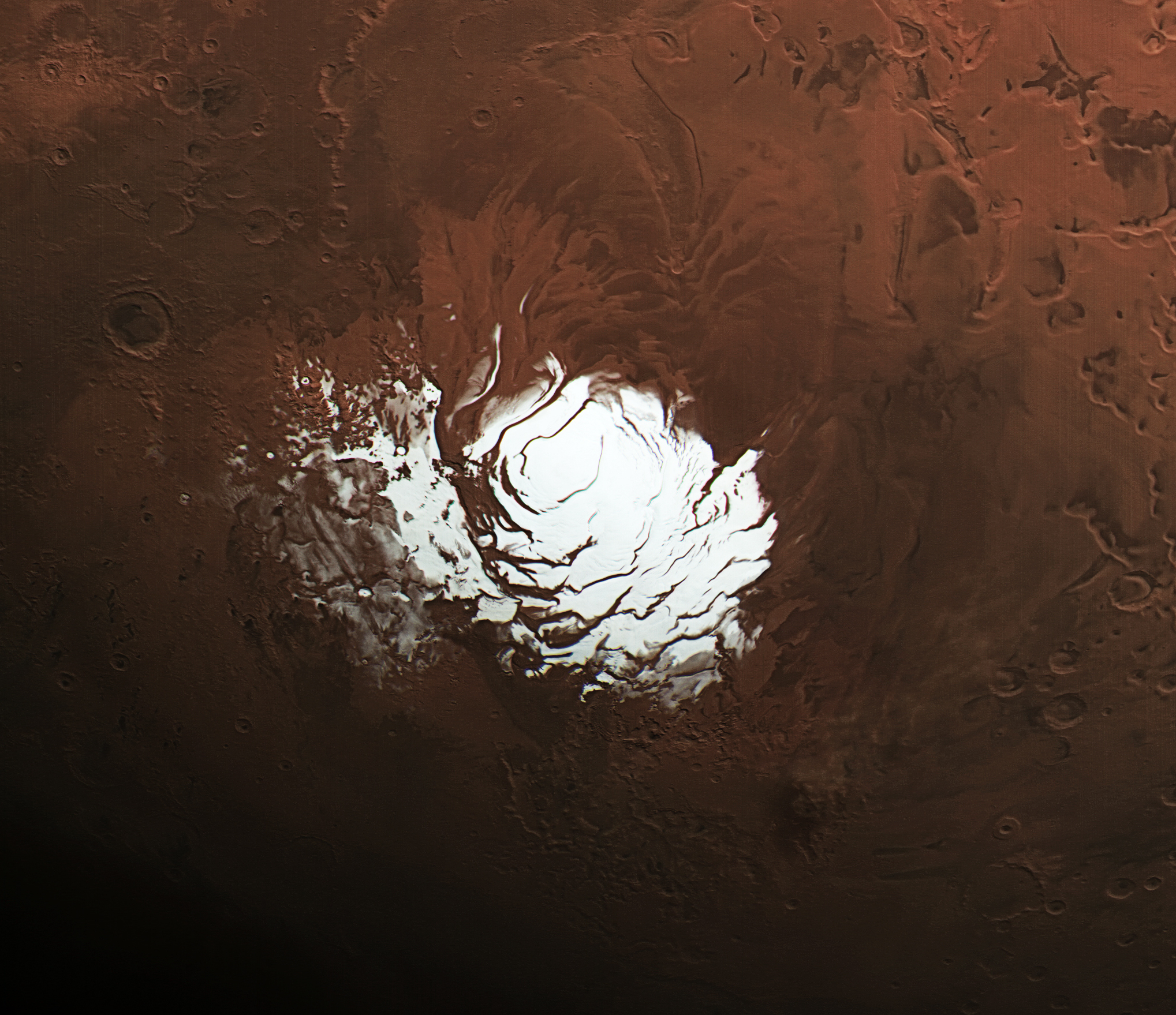 Martian south pole during summer by HRSC