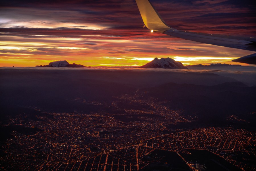 AA flight from MIA to LPB - cruising through the Andes en route to La Paz, Bolivia - Mt Illamani (6438m) on the right - (24811969566)