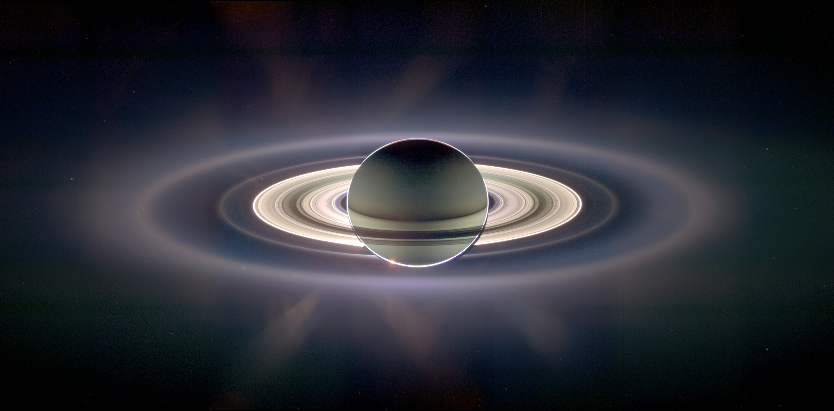 Saturn eclipse exaggerated