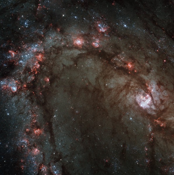 Star birth in Messier 83 (captured by the Hubble Space Telescope)