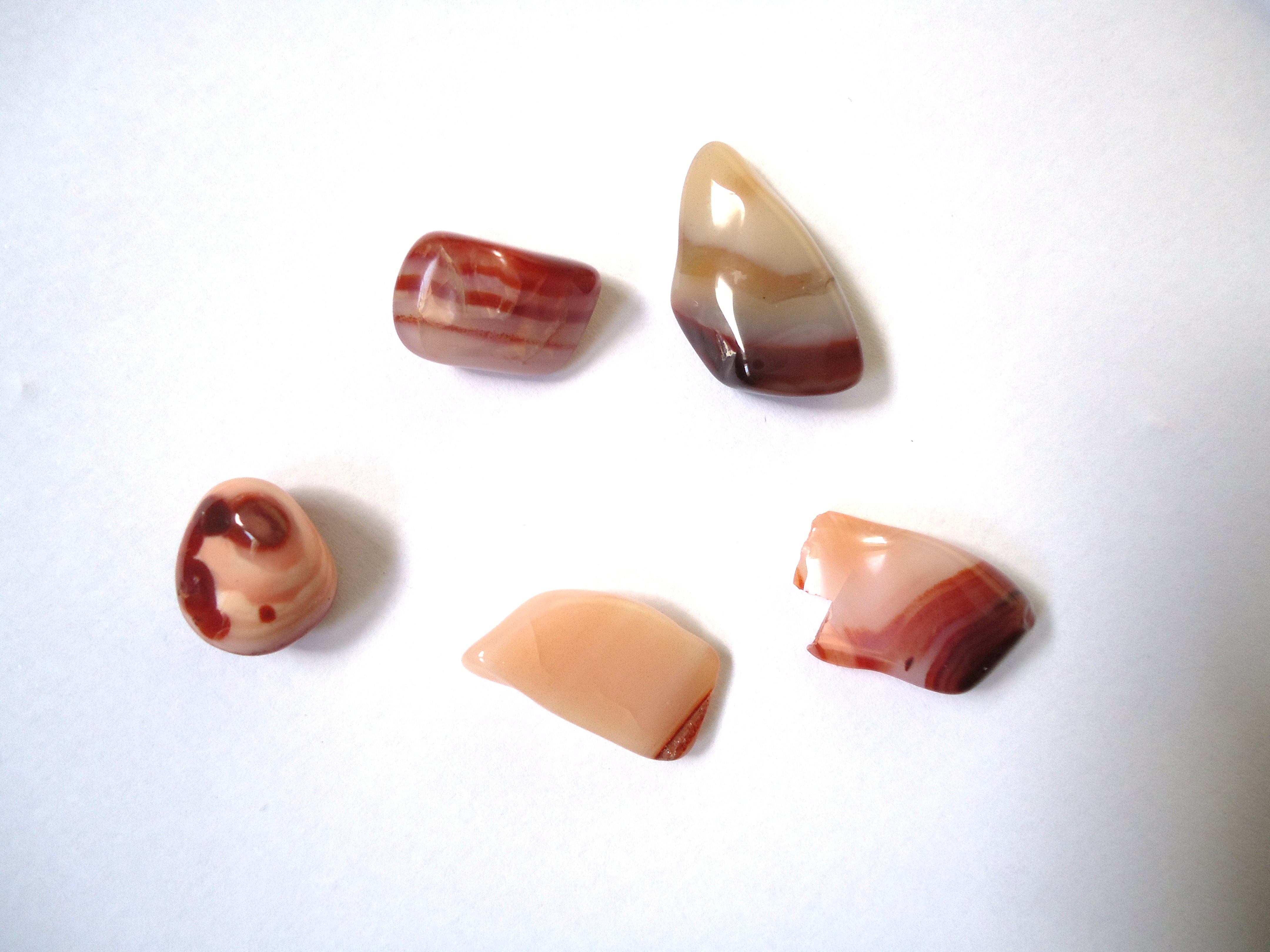 5 agate fragments