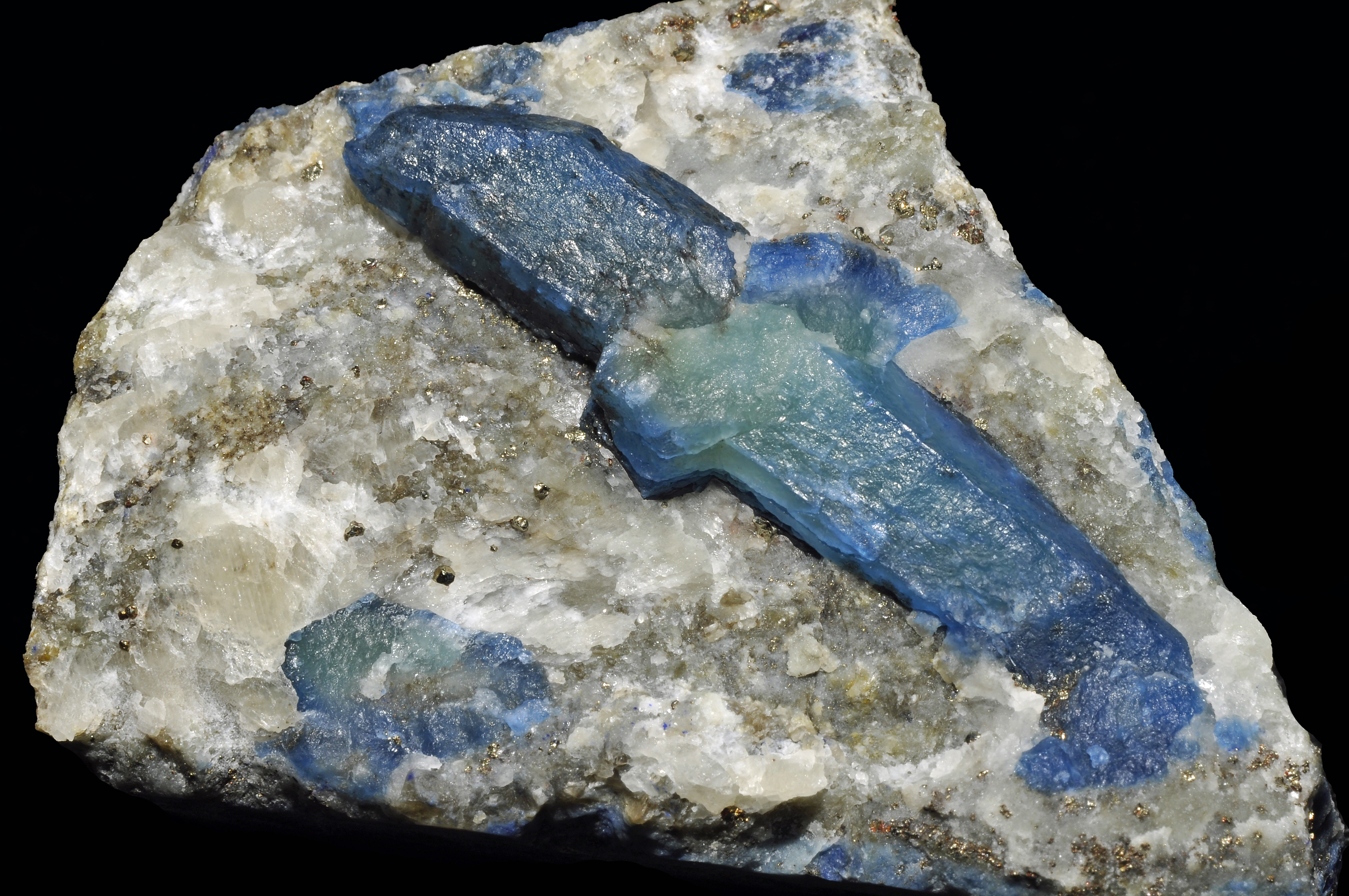 Afghanite, pyrite, calcite