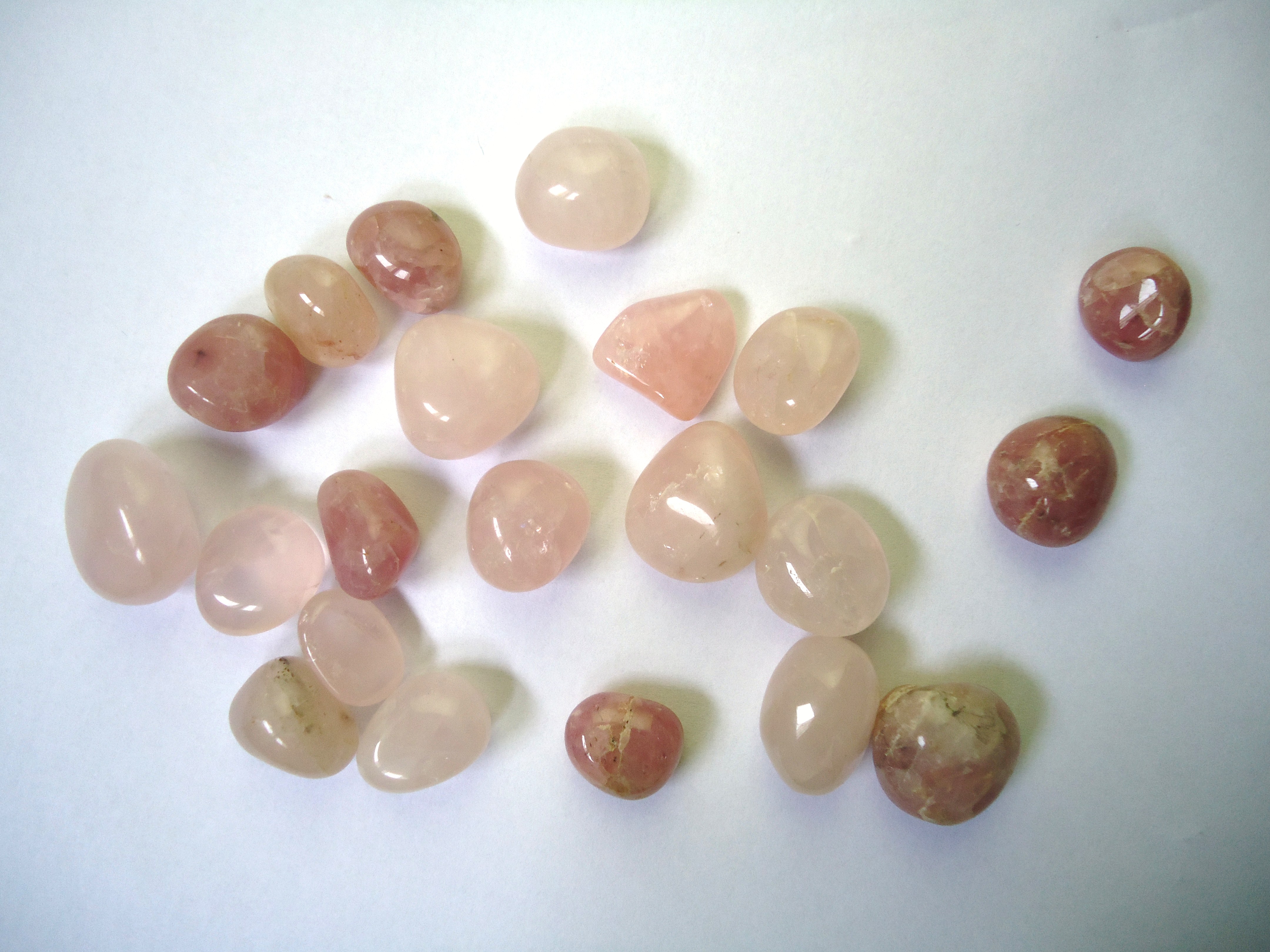 Rose quartz pebbles