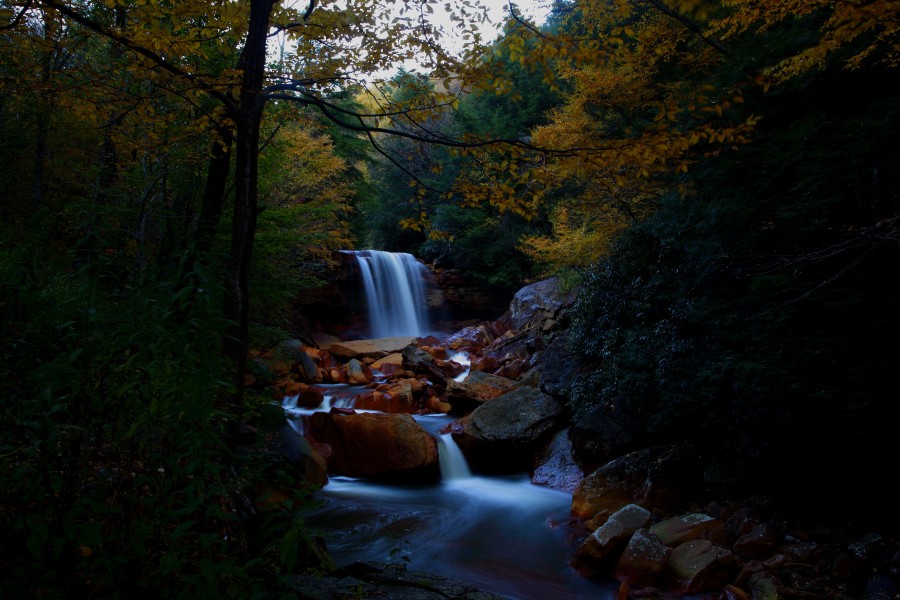 Autumn-waterfalls-evening-dusk - West Virginia - ForestWander