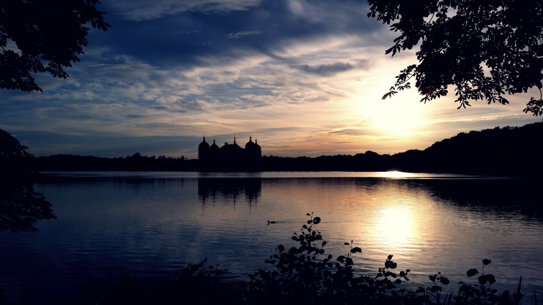 Schloss Moritzburg (Sachsen) Sonnenuntergang