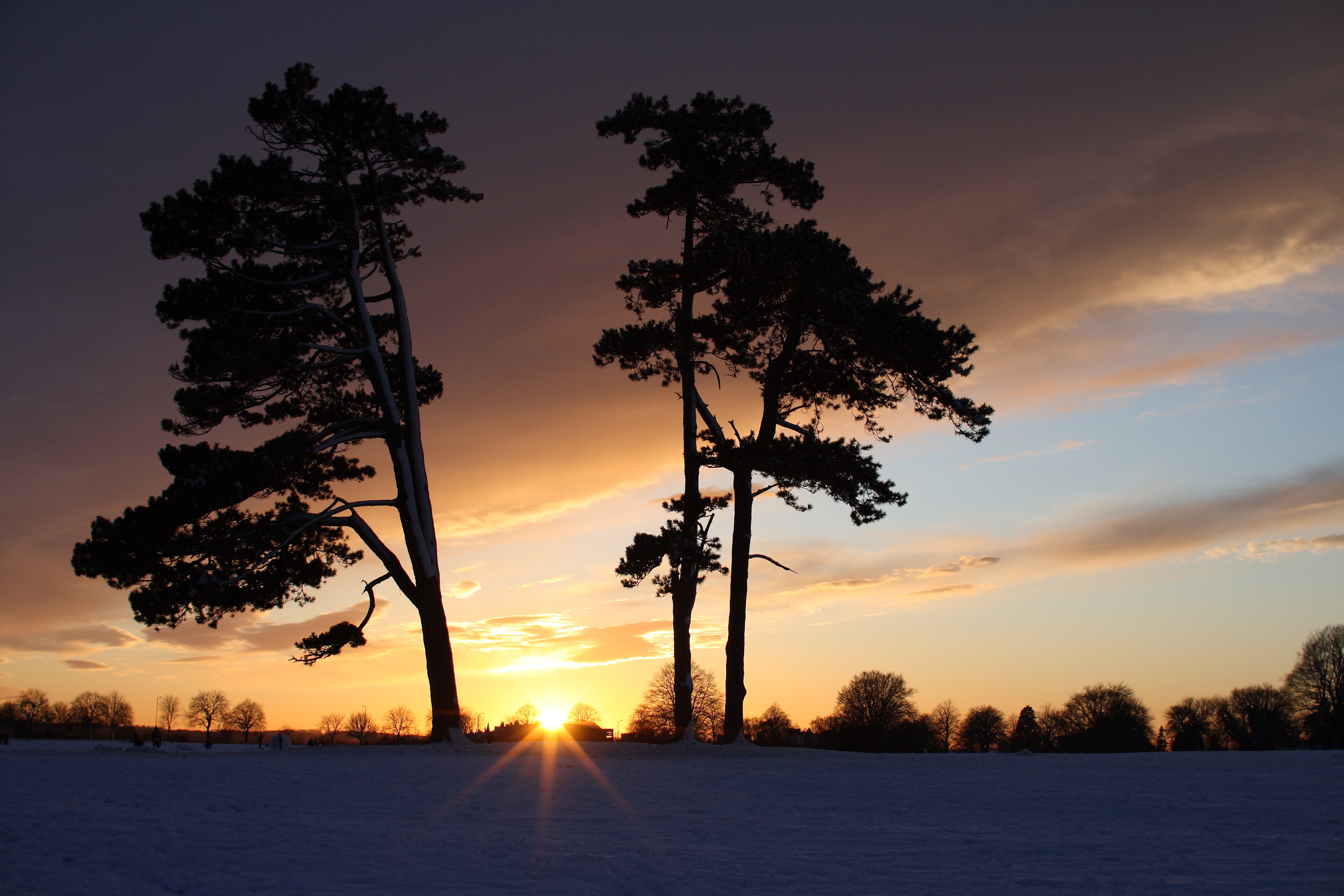 Seven Sisters snow sunset