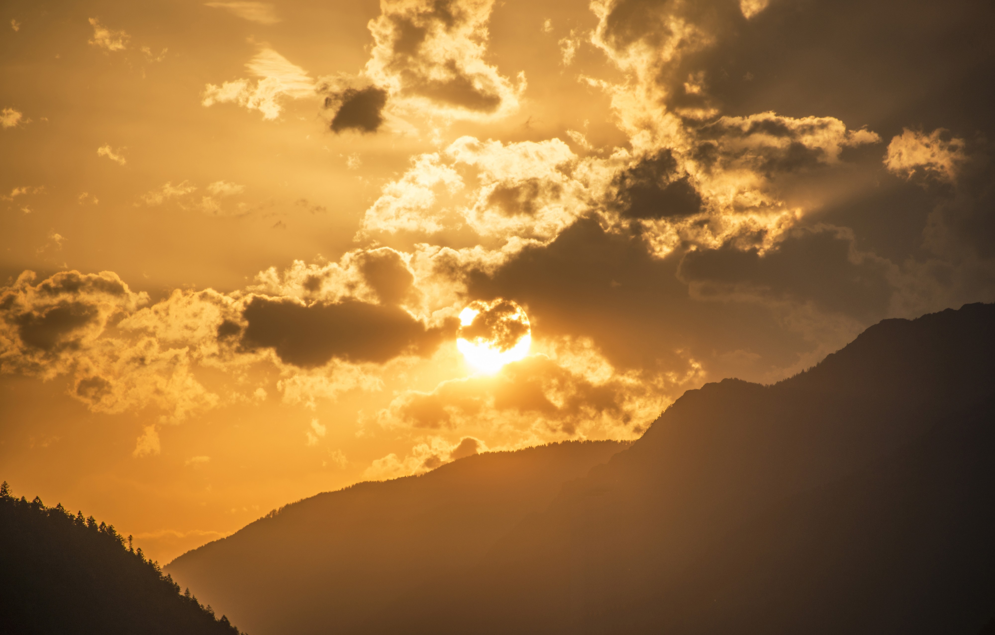 Dramatic sunset in the hills