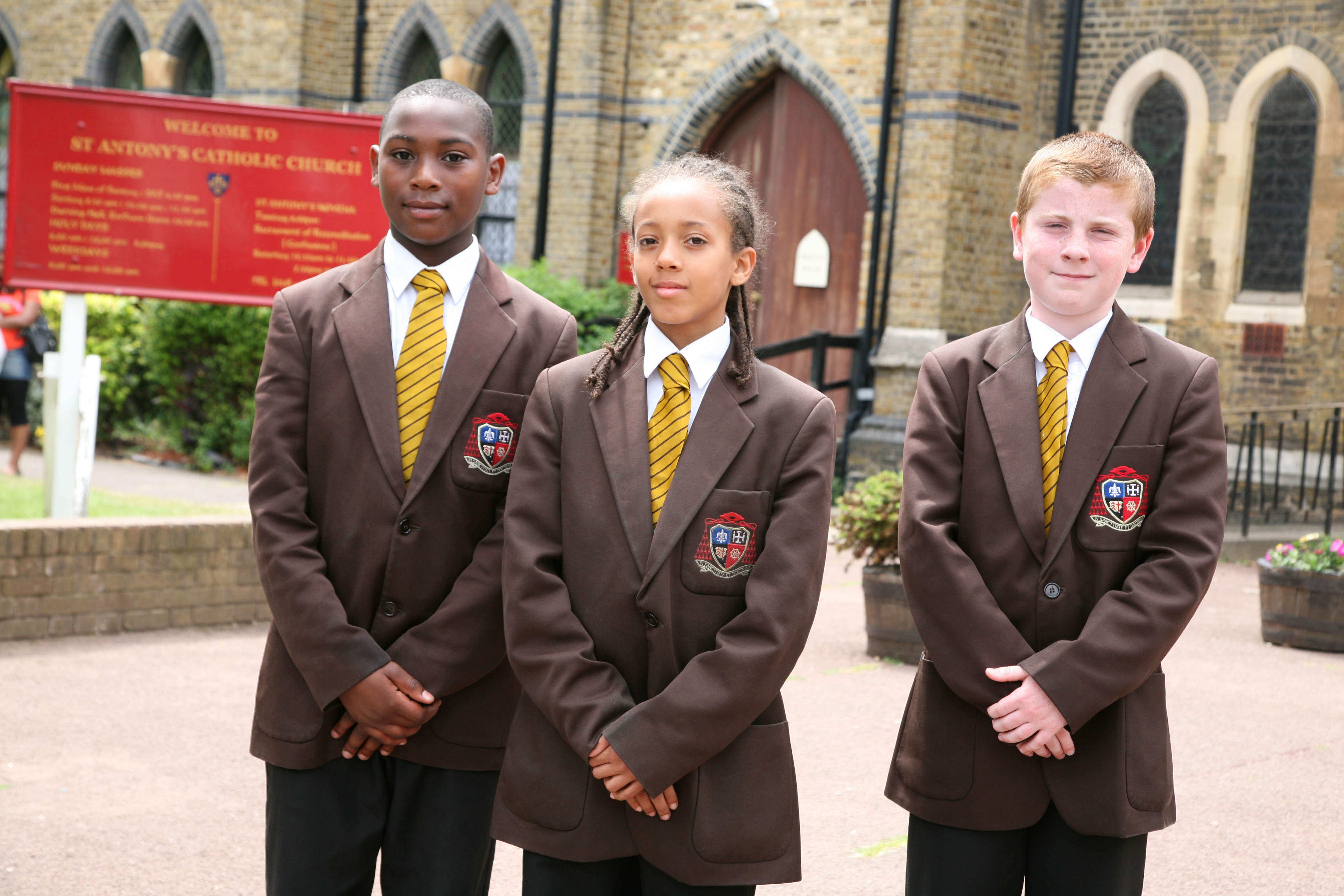 Brown Blazers outside St Antonys
