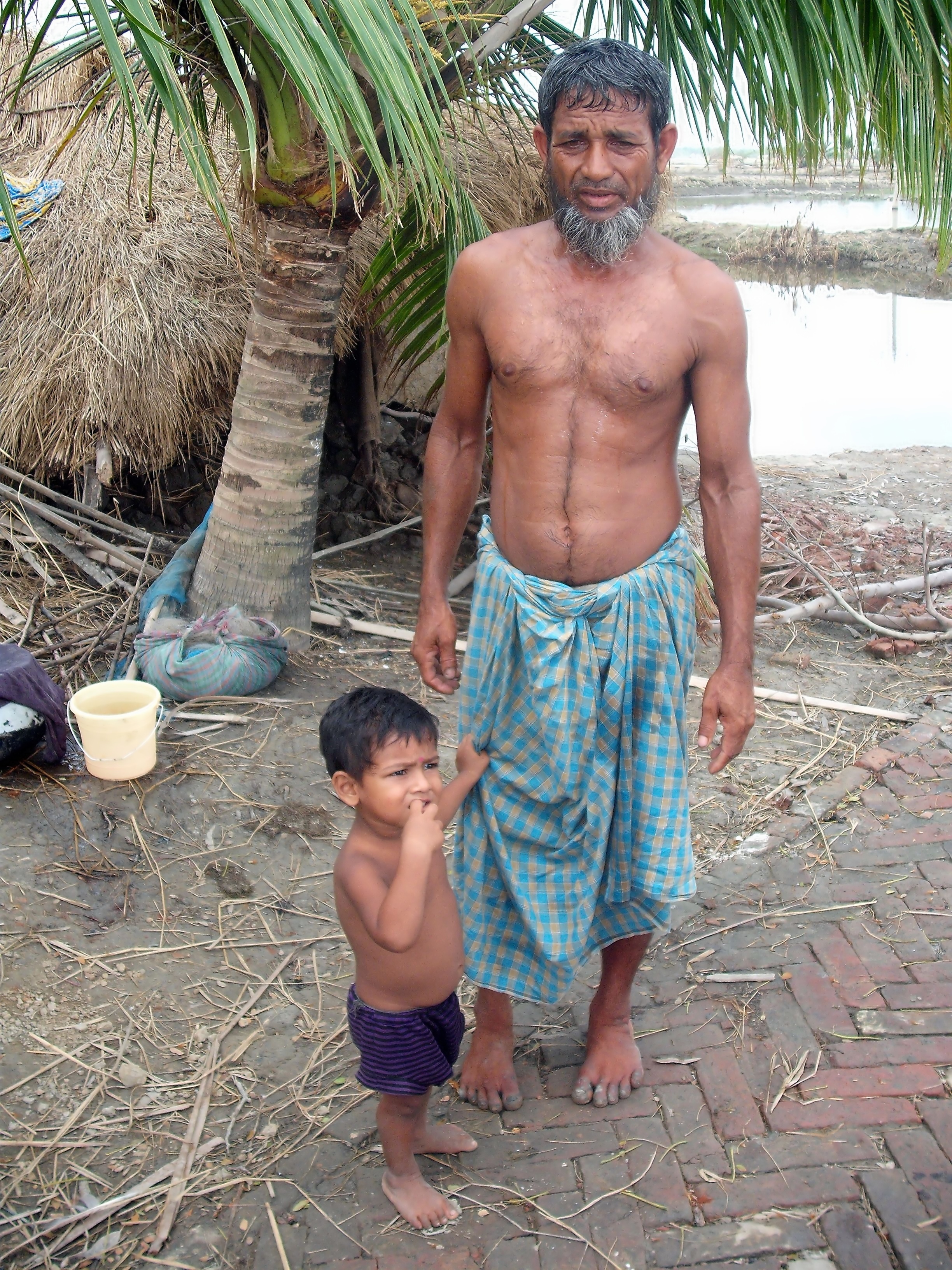 Father and son, Sunderban, India
