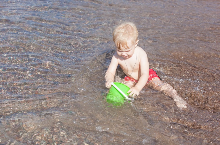 a boy at the beach in Montenegro in August 2014, picture 1