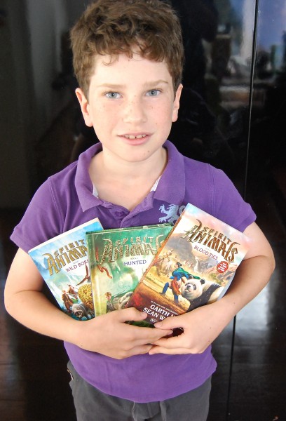 Child with books