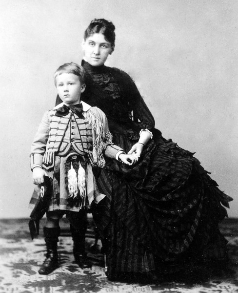 Franklin Delano Roosevelt with his mother Sara, 1887