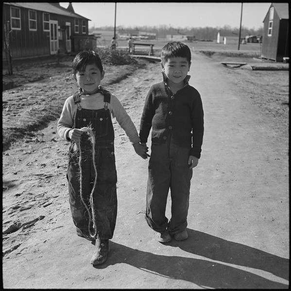 Jerome Relocation Center, Dermott, Arkansas. Young children at Jerome Relocation Center. - NARA - 539502