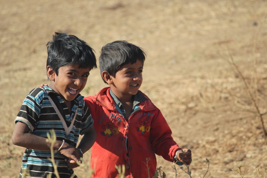 Sasan Gir, village boys India December 2012